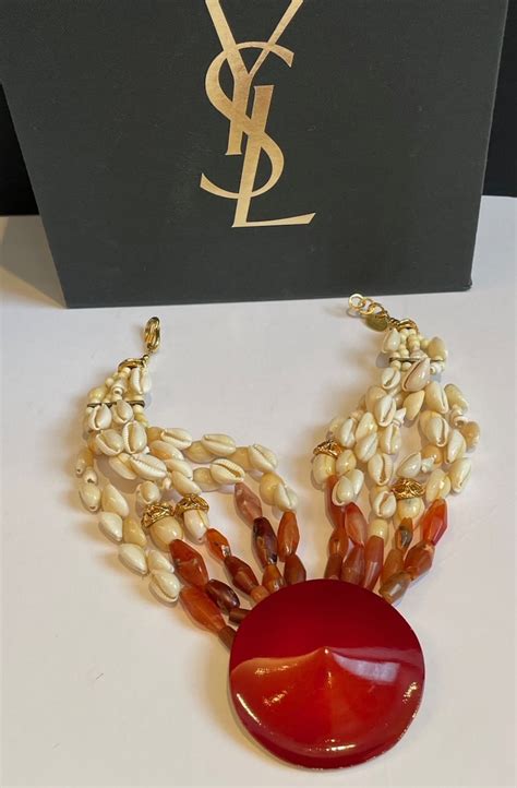 YVES SAINT LAURENT Rive Gauche Vintage Shells & Red 